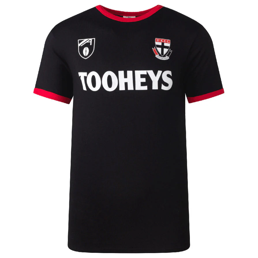 St Kilda Mens Black Throwback Tee - Image 3