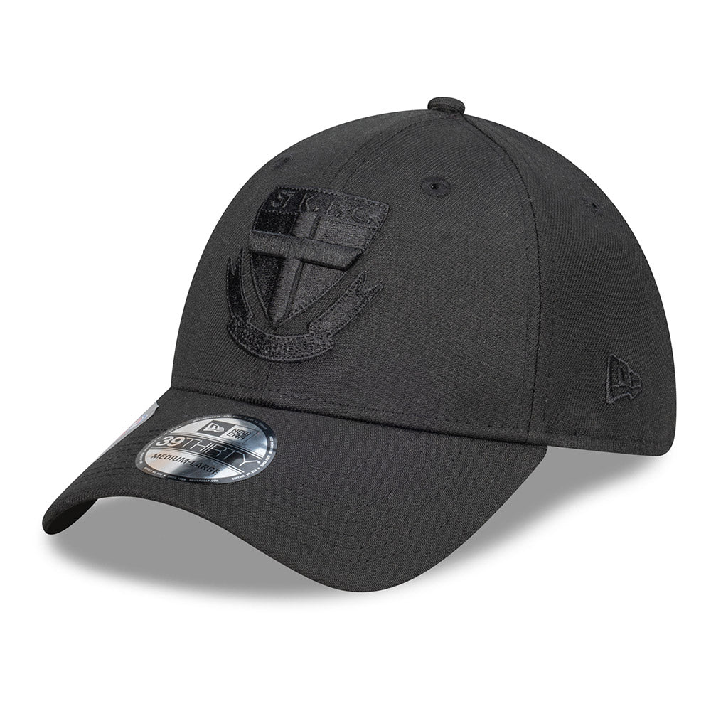 St Kilda New Era 39thirty Black On Black Cap - Image 2