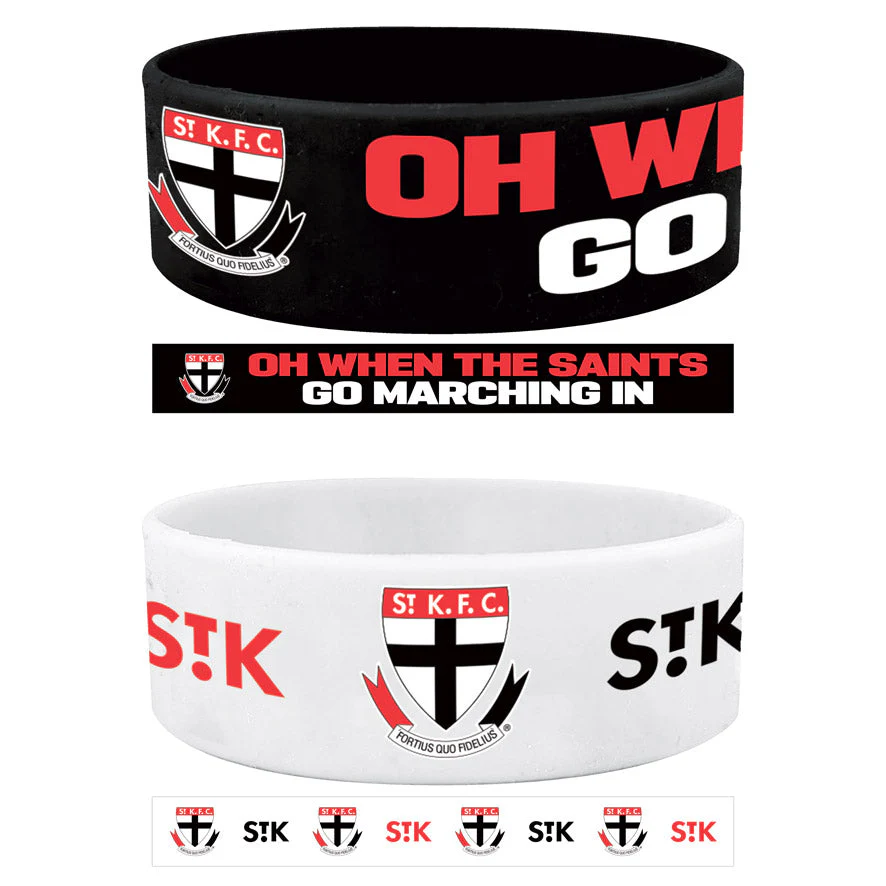 St Kilda Silicone Wrist Bands 2 Pack