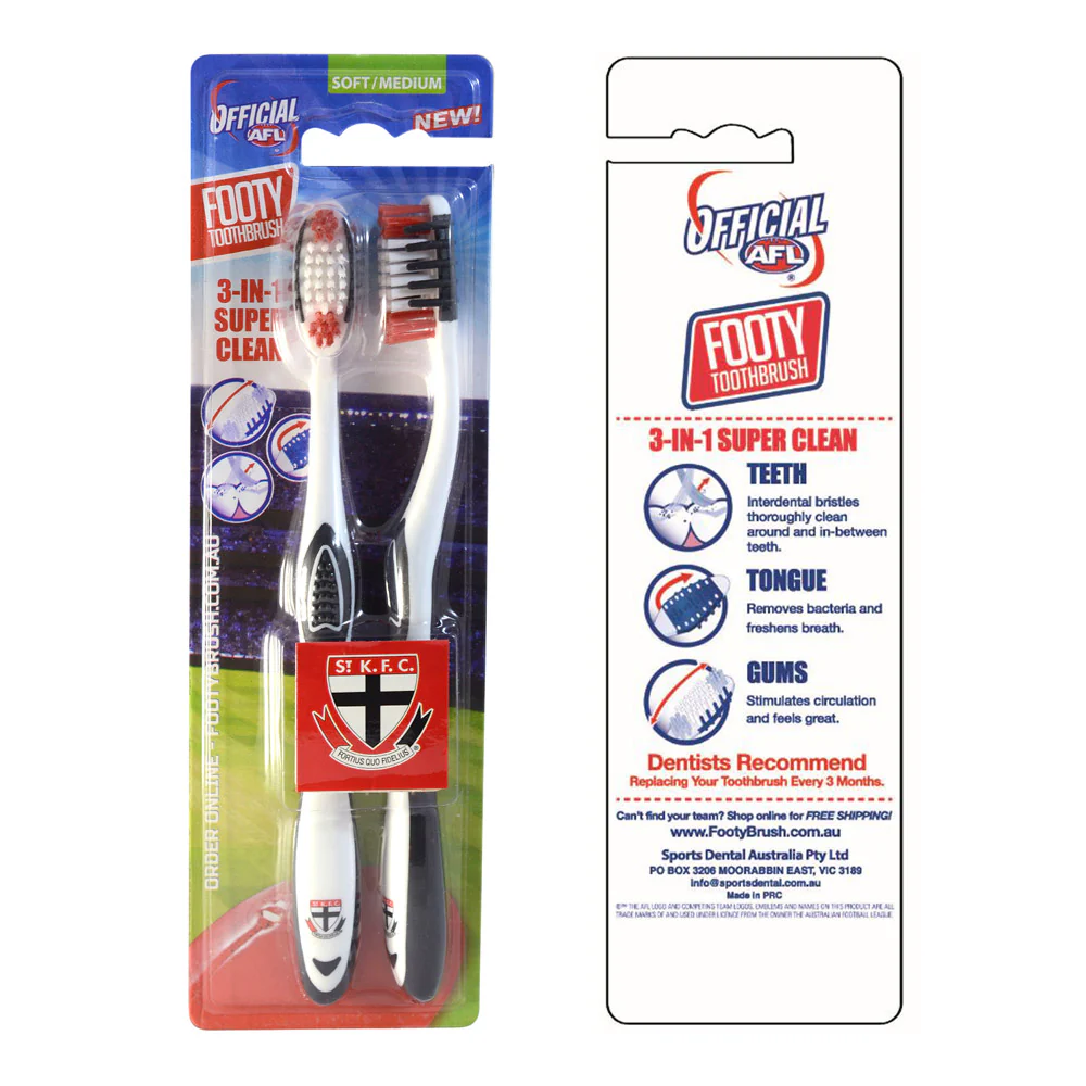St Kilda Toothbrushes - 2pk