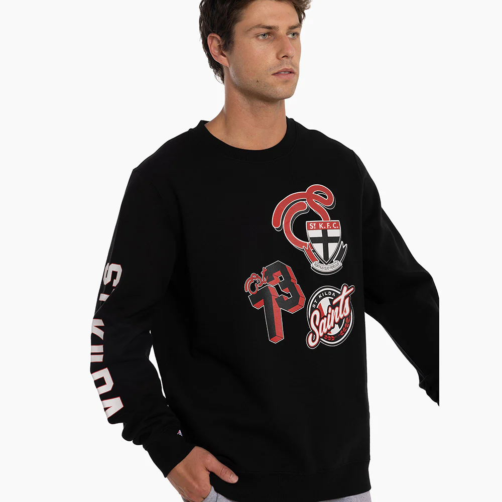 St Kilda Mens Patchwork Crew Sweater - Image 5