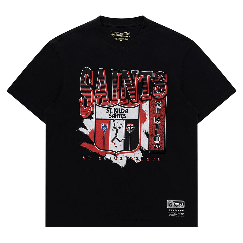 St Kilda Mitchell & Ness Adults Vintage Brush Off Tee - Image 10