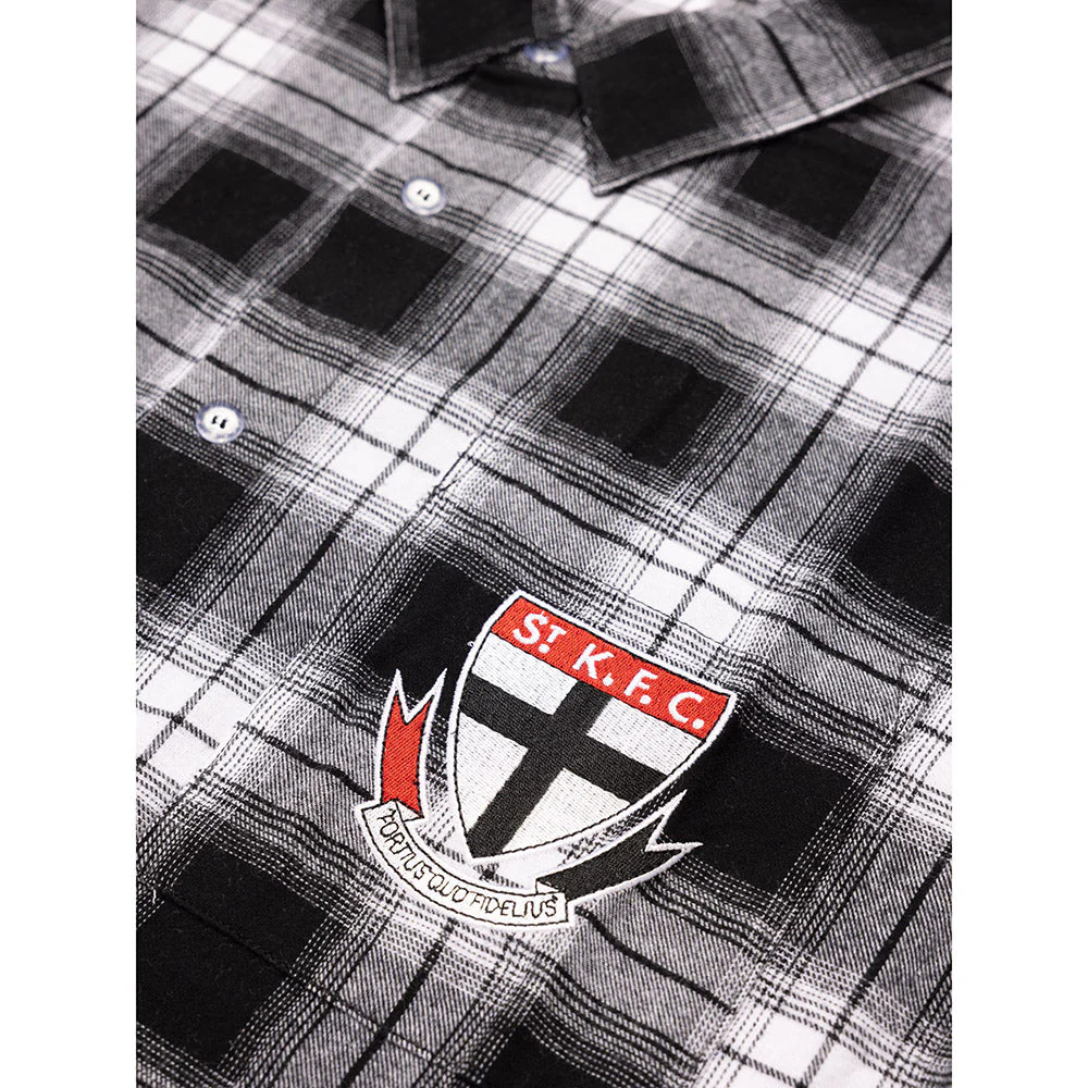 St Kilda Mens Check Flannel Shirt - Image 5