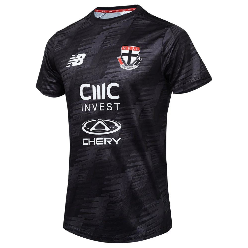 St Kilda 2024 Authentic Mens Training Tee - Black - Image 4
