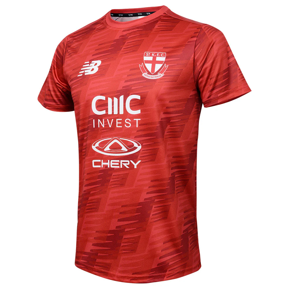 St Kilda 2024 Authentic Mens Training Tee - Red