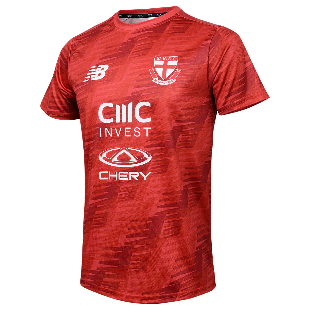 St Kilda 2024 Authentic Mens Training Tee - Red - Image 4