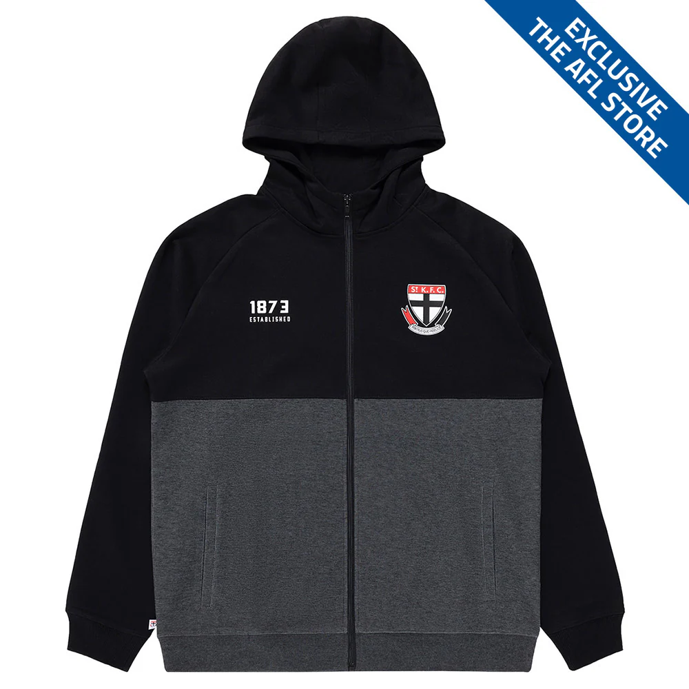 St Kilda Mens Zip Tech Fleece Hoodie