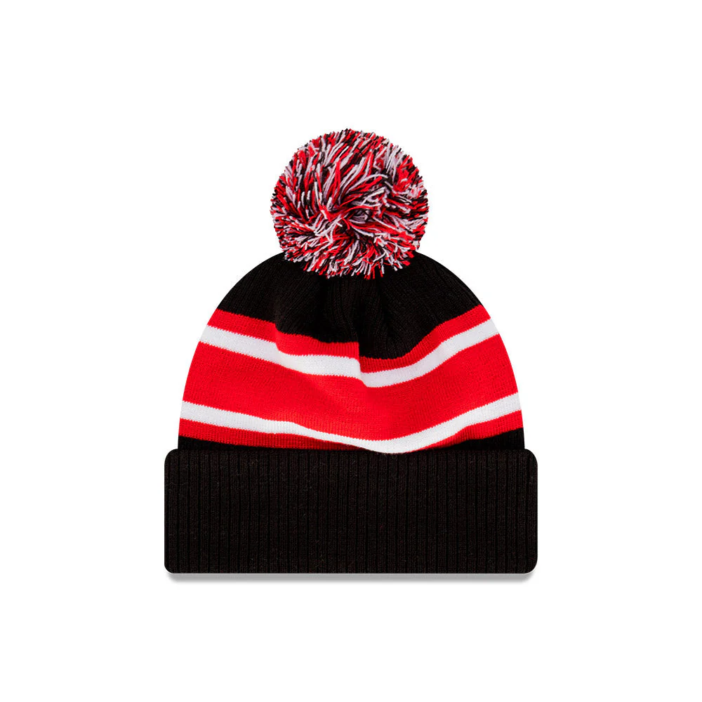 St Kilda New Era Stripe Knitted Beanie - Image 3
