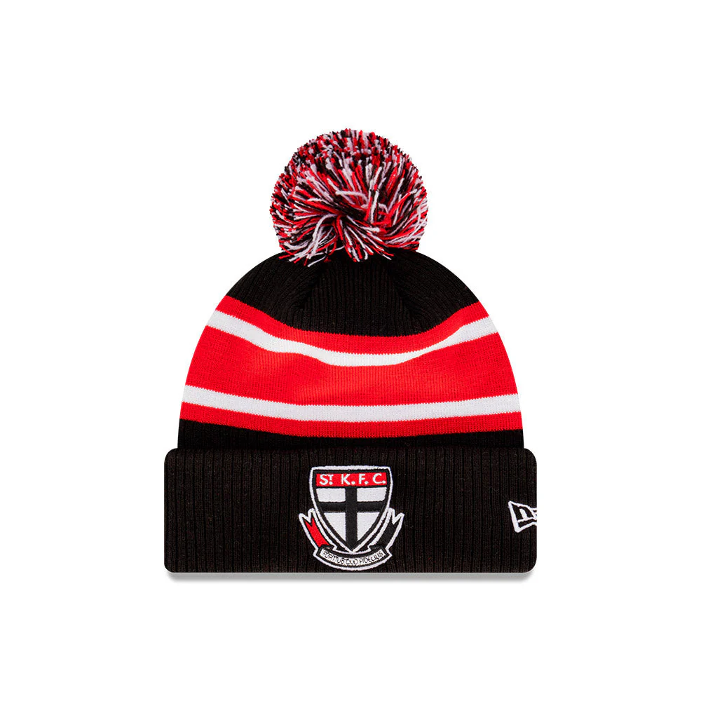 St Kilda New Era Stripe Knitted Beanie - Image 4