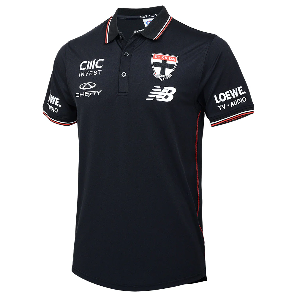 St Kilda 2025 Authentic Media Polo