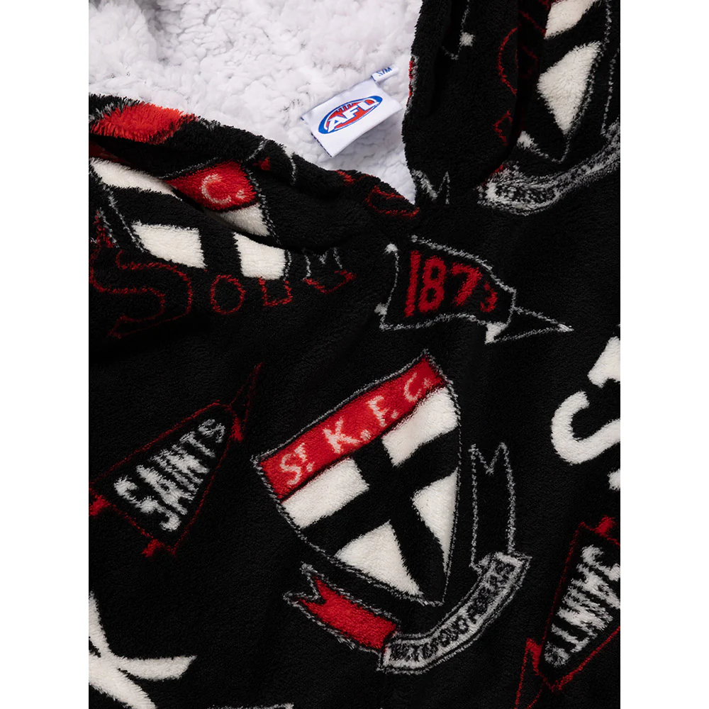 St Kilda Adult Sherpie Oversized Fleece Hoodie - Image 3