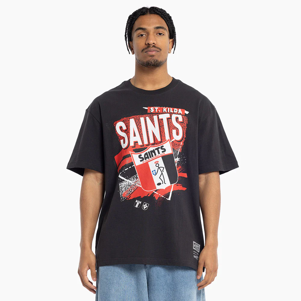 St Kilda Mitchell & Ness Abstract Logo Tee