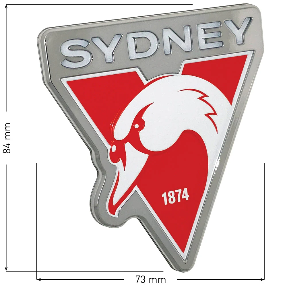 Sydney Swans 3d Chrome Car Badge Emblem - Image 3