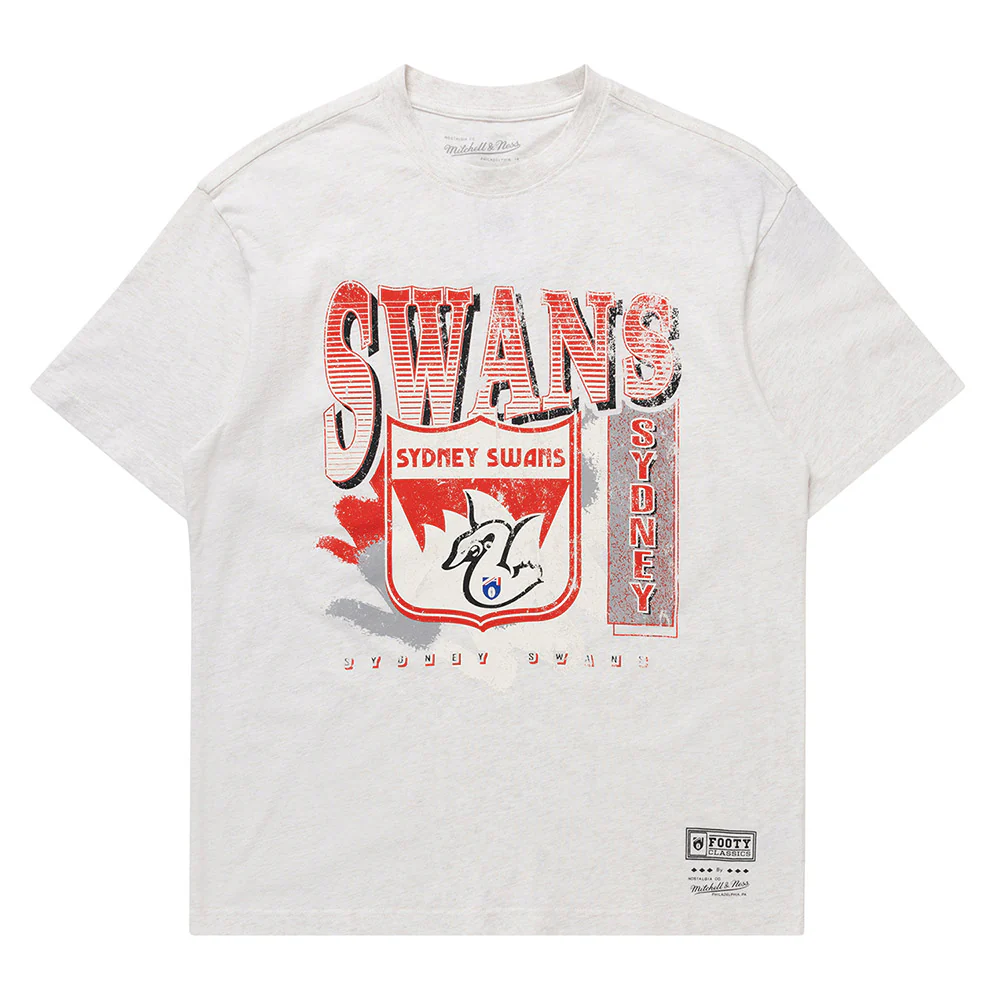 Sydney Swans Mitchell & Ness Adults Vintage Brush Off Tee