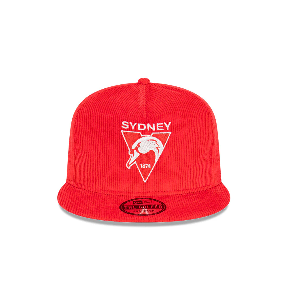 Sydney Swans New Era Corduroy Golfer Cap - Image 3