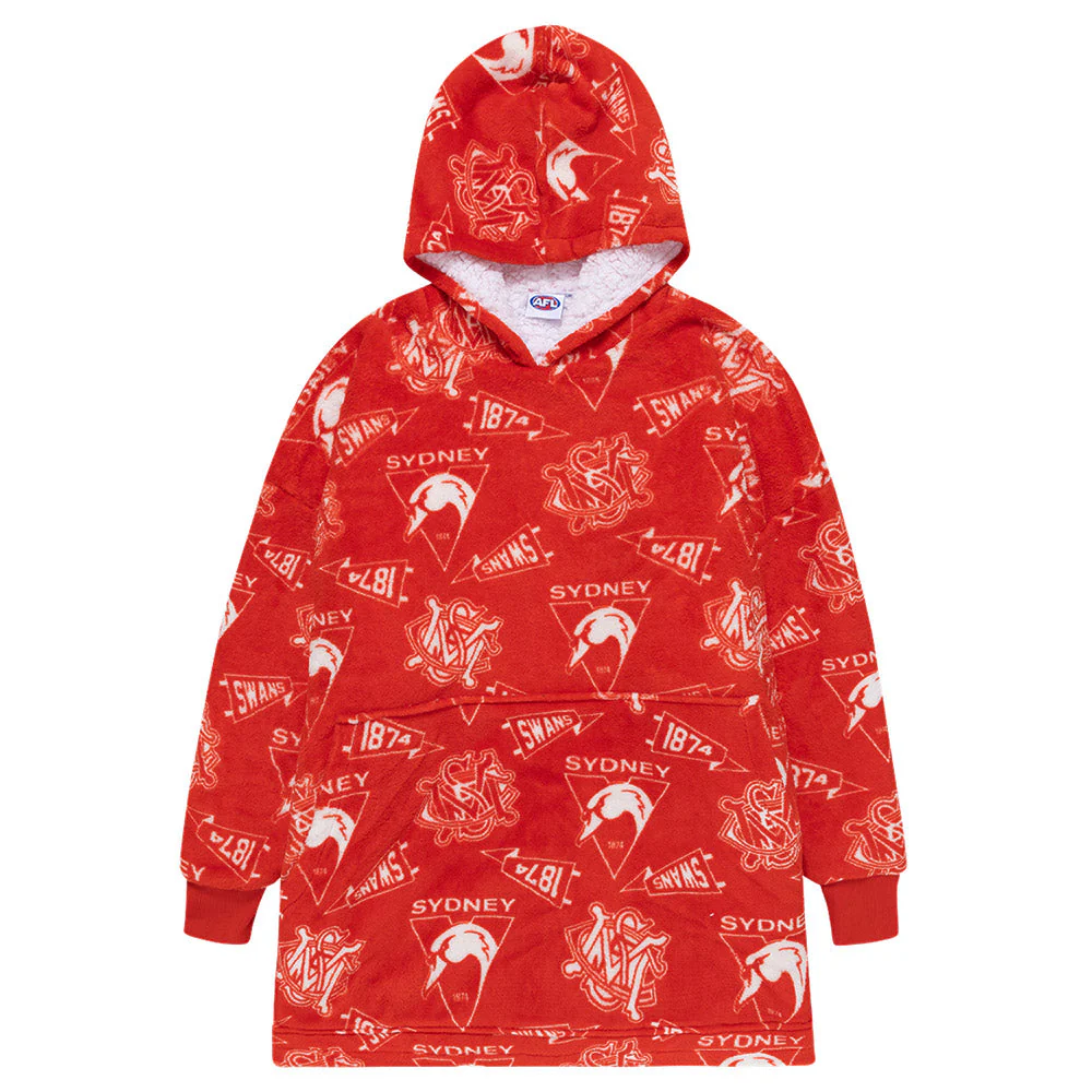 Sydney Swans Adult Sherpie Oversized Fleece Hoodie - Image 11