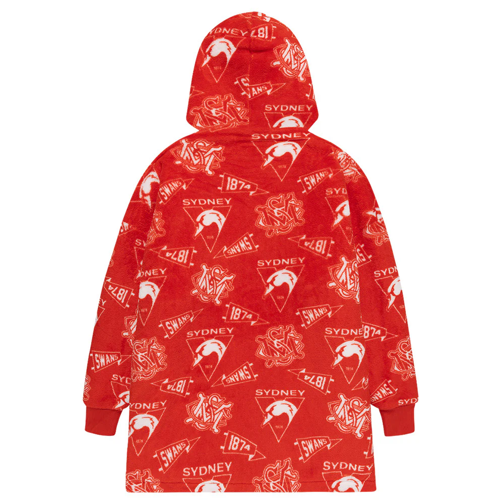 Sydney Swans Adult Sherpie Oversized Fleece Hoodie - Image 2