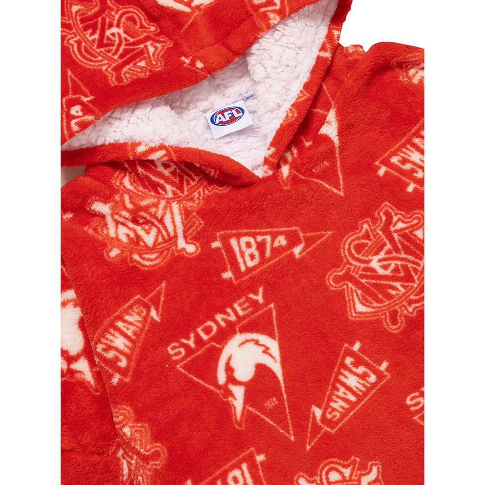 Sydney Swans Adult Sherpie Oversized Fleece Hoodie - Image 3