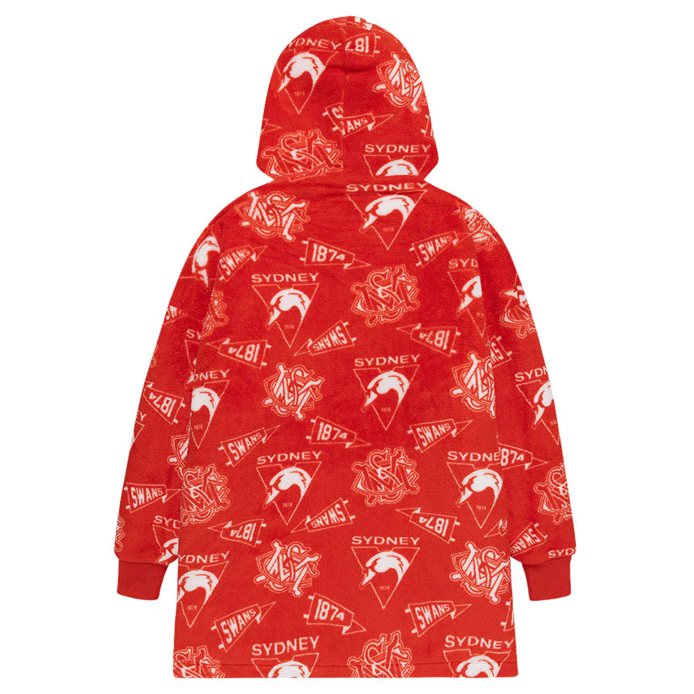 Sydney Swans Adult Sherpie Oversized Fleece Hoodie - Image 9