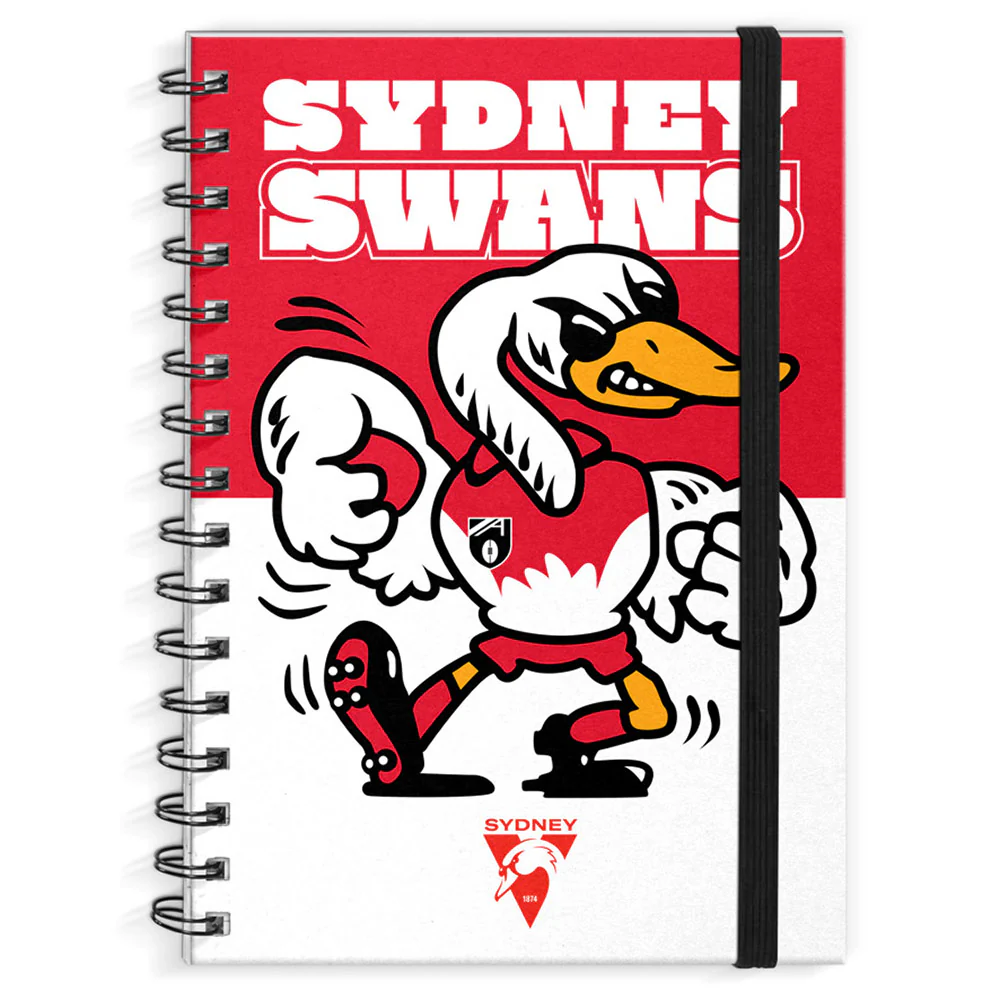 Sydney Swans Retro Mascot A4 Notebook - Image 2