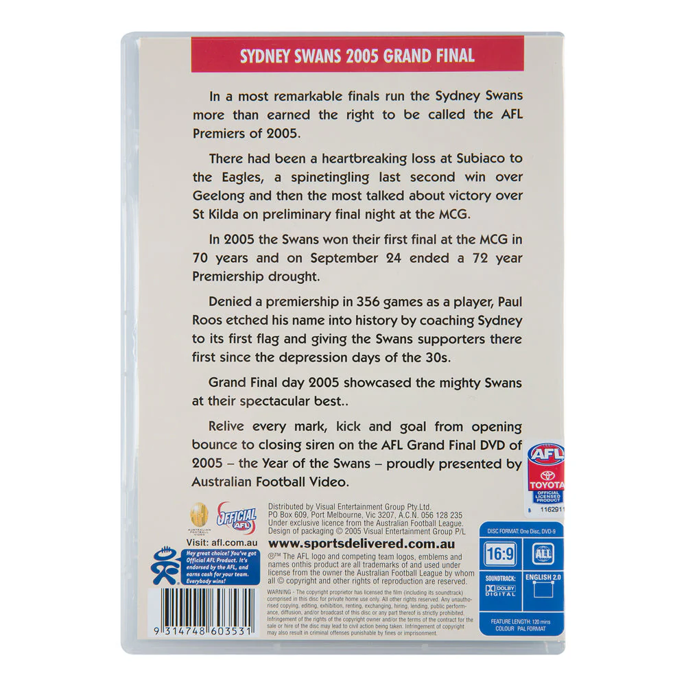 Sydney Swans 2005 Premiers Dvd - Image 4