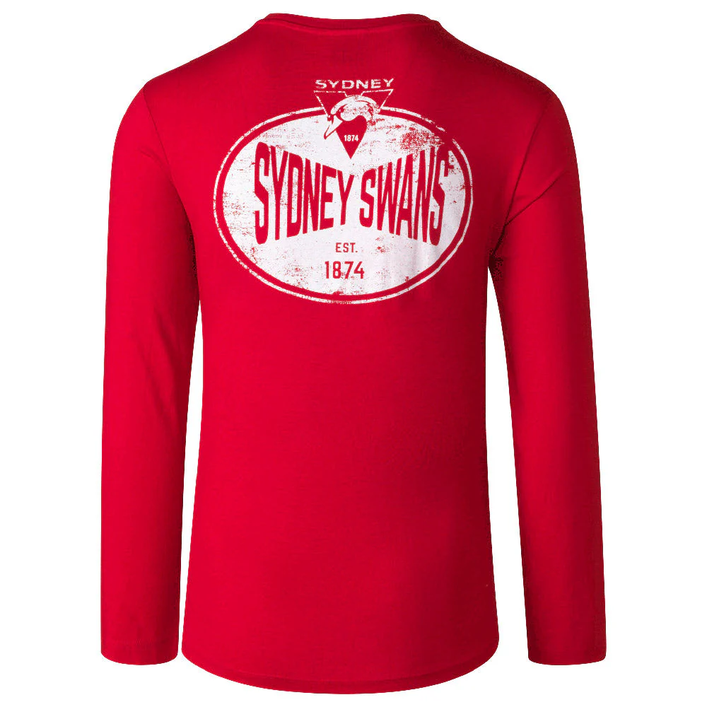 Sydney Swans Mens Supporter Long Sleeve Tee - Image 5