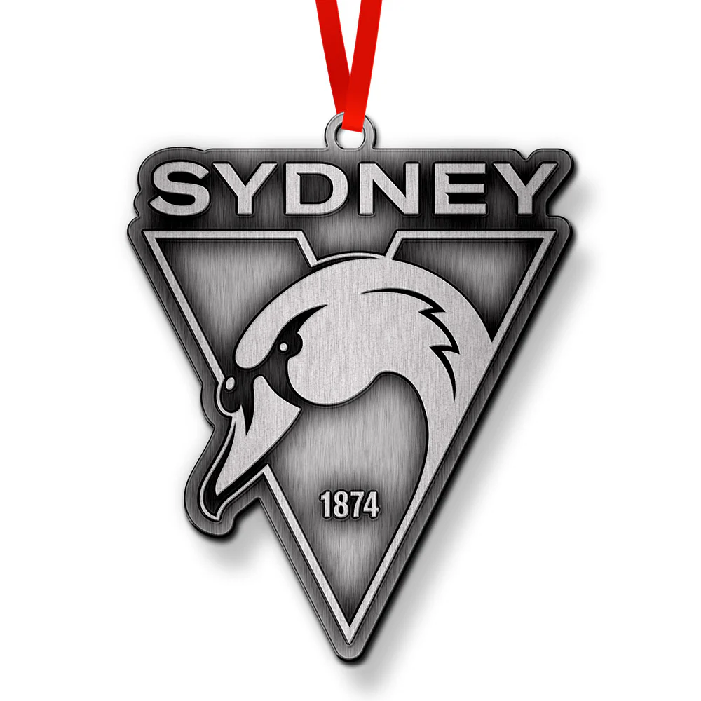Sydney Swans Metal Christmas Baubles Ornaments