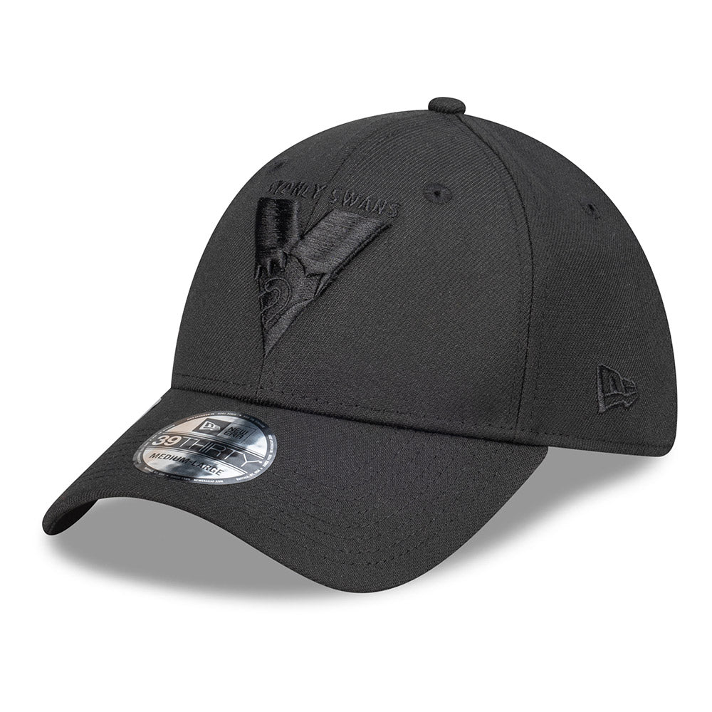 Sydney Swans New Era 39thirty Black On Black Cap - Image 6