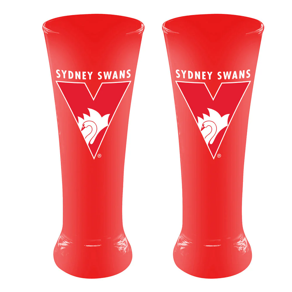 Sydney Swans Set Of 2 Coloured Glass Skols - Image 2