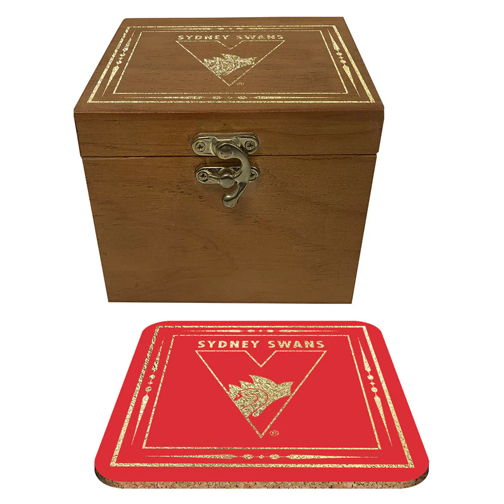 Sydney Swans Set Of 4 Cork Coasters In Box - Image 3