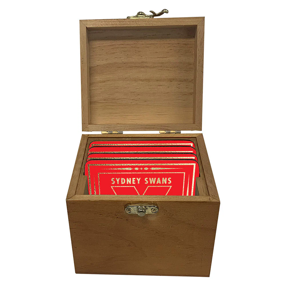 Sydney Swans Set Of 4 Cork Coasters In Box - Image 4