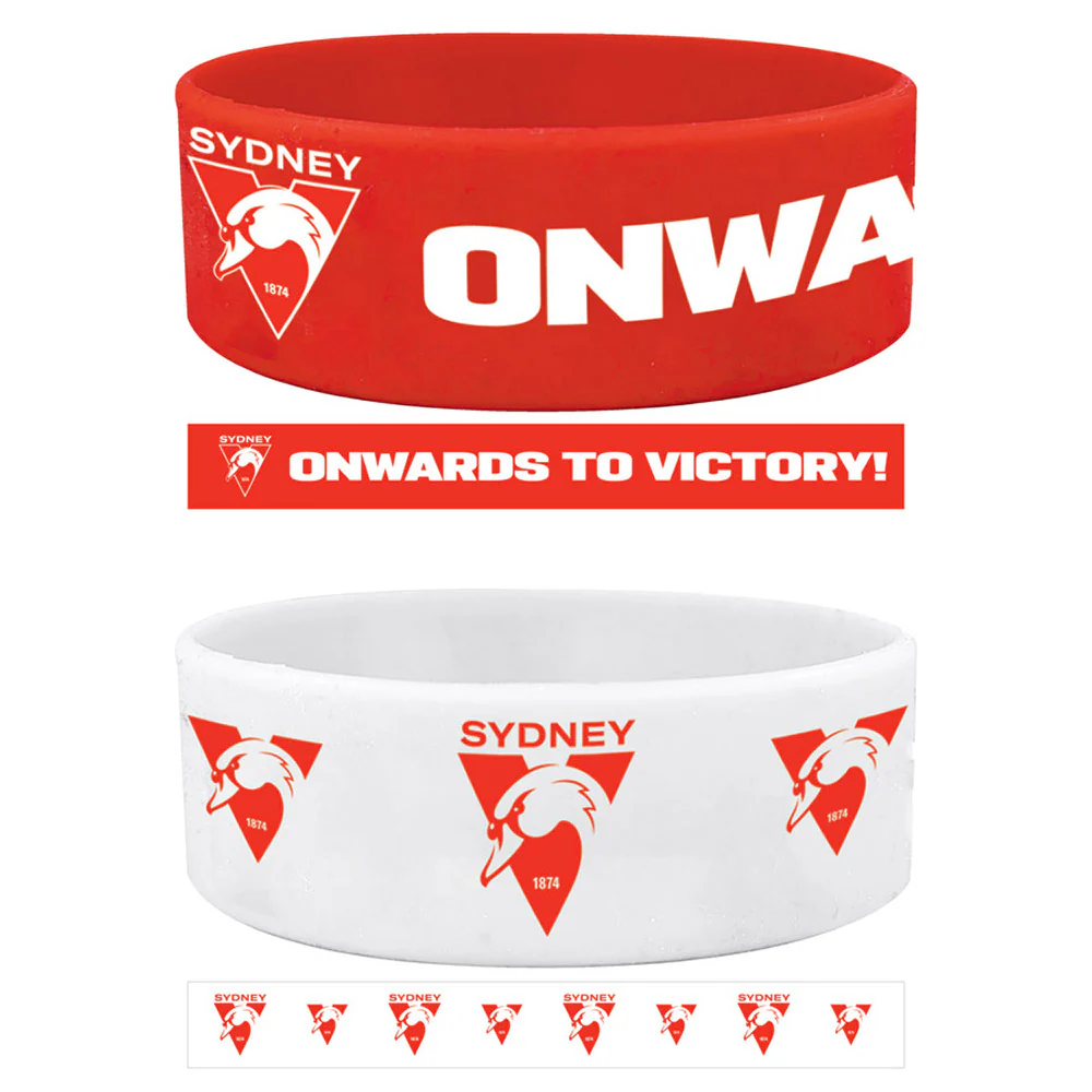 Sydney Swans Silicone Wrist Bands 2 Pack - Image 2