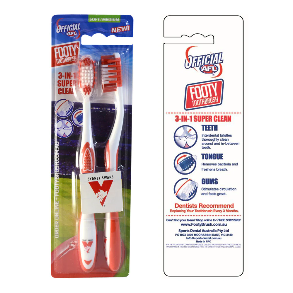 Sydney Swans Toothbrushes - 2pk