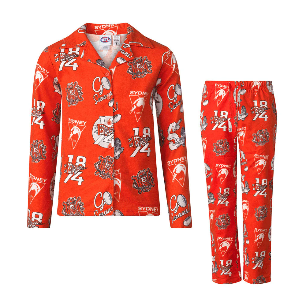 Sydney Swans Youth Flannel Pyjama Set - Image 3