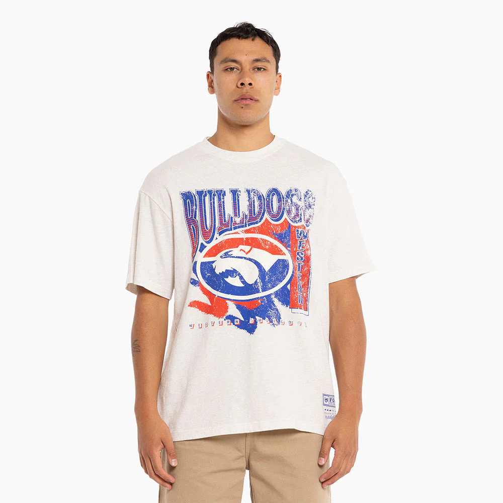 Western Bulldogs Mitchell & Ness Adults Vintage Brush Off Tee - Image 6