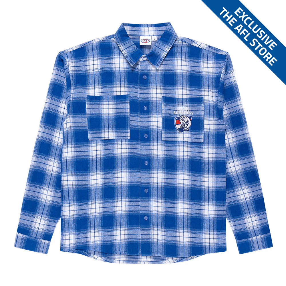 Western Bulldogs Mens Check Flannel Shirt - Image 5