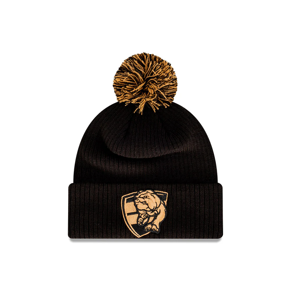 Western Bulldogs New Era Black Wheat Knitted Beanie