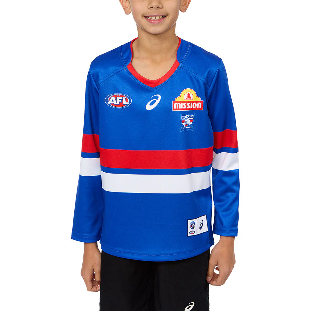 Western Bulldogs 2025 Authentic 100 Year Youth Home Long Sleeve Guernsey - Image 3
