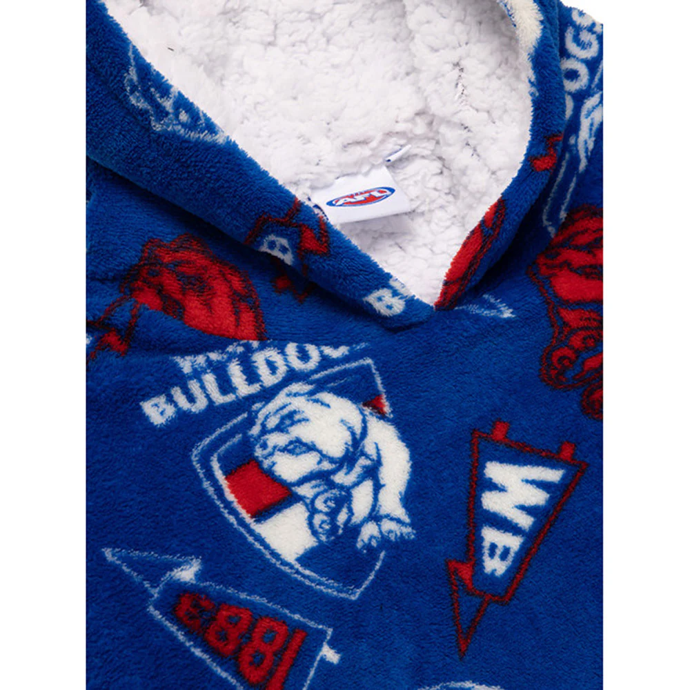 Western Bulldogs Adult Sherpie Oversized Fleece Hoodie - Image 2