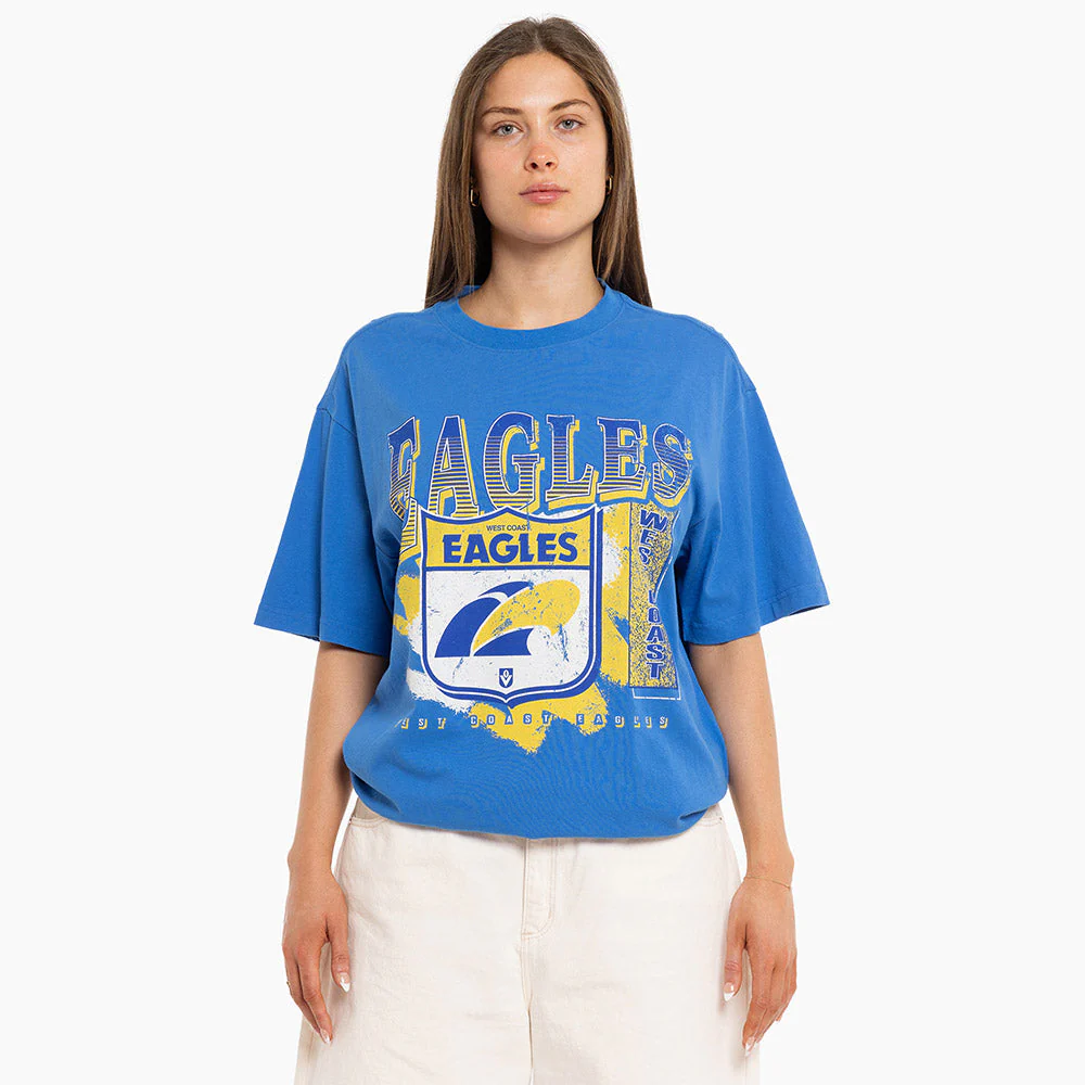 West Coast Eagles Mitchell & Ness Adults Vintage Brush Off Tee - Image 8