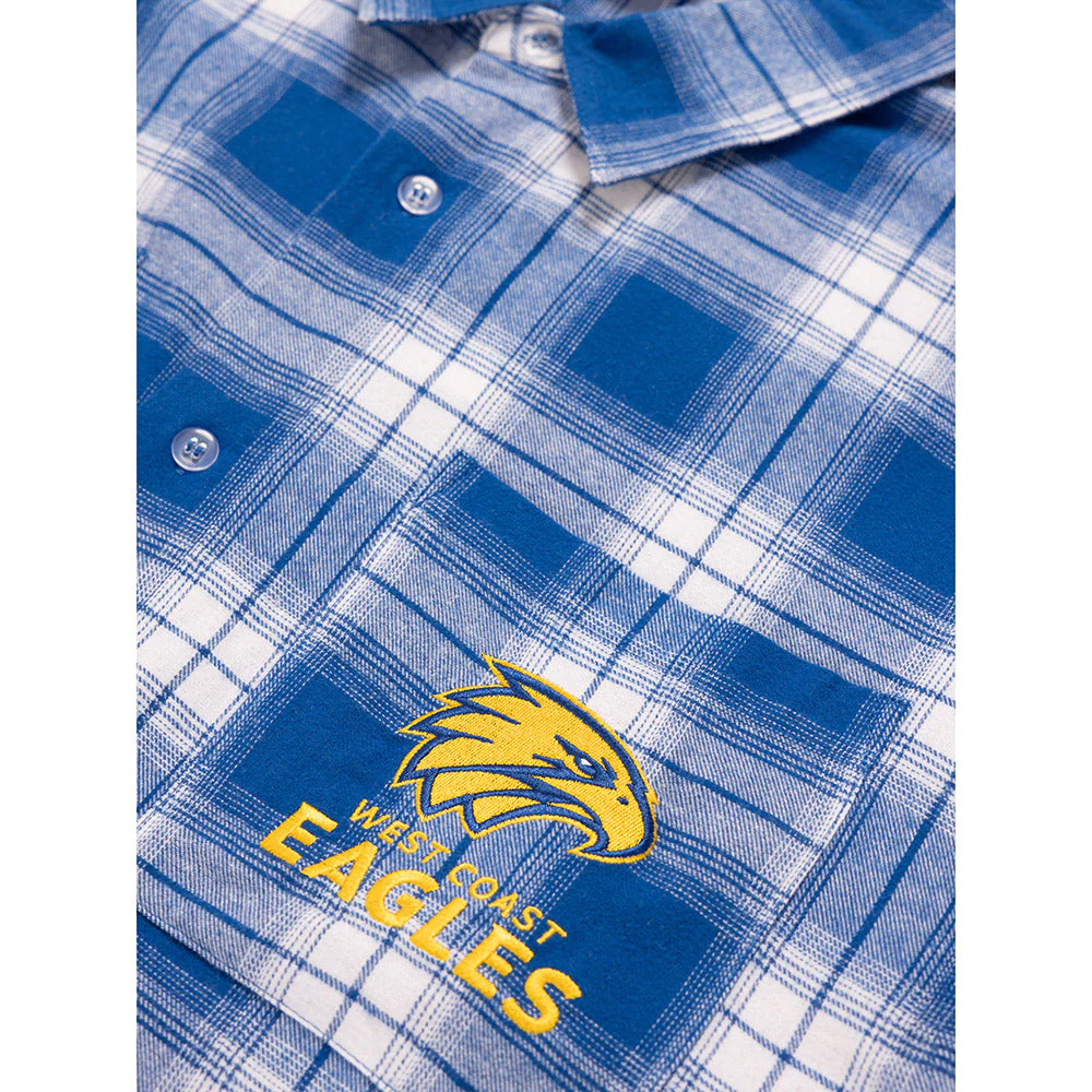 West Coast Eagles Mens Check Flannel Shirt - Image 8