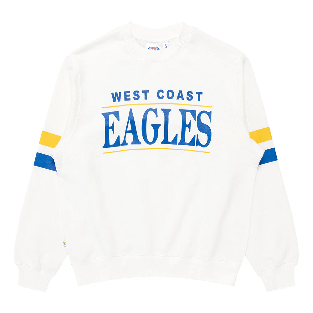 West Coast Eagles Womens Stripe Sleeve Crew - Image 5