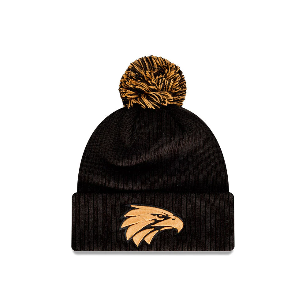 West Coast Eagles New Era Black Wheat Knitted Beanie - Image 3