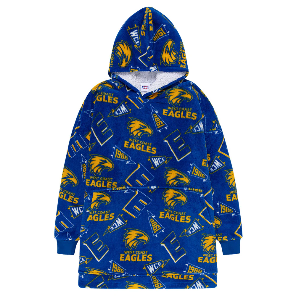 West Coast Eagles Adult Sherpie Oversized Fleece Hoodie