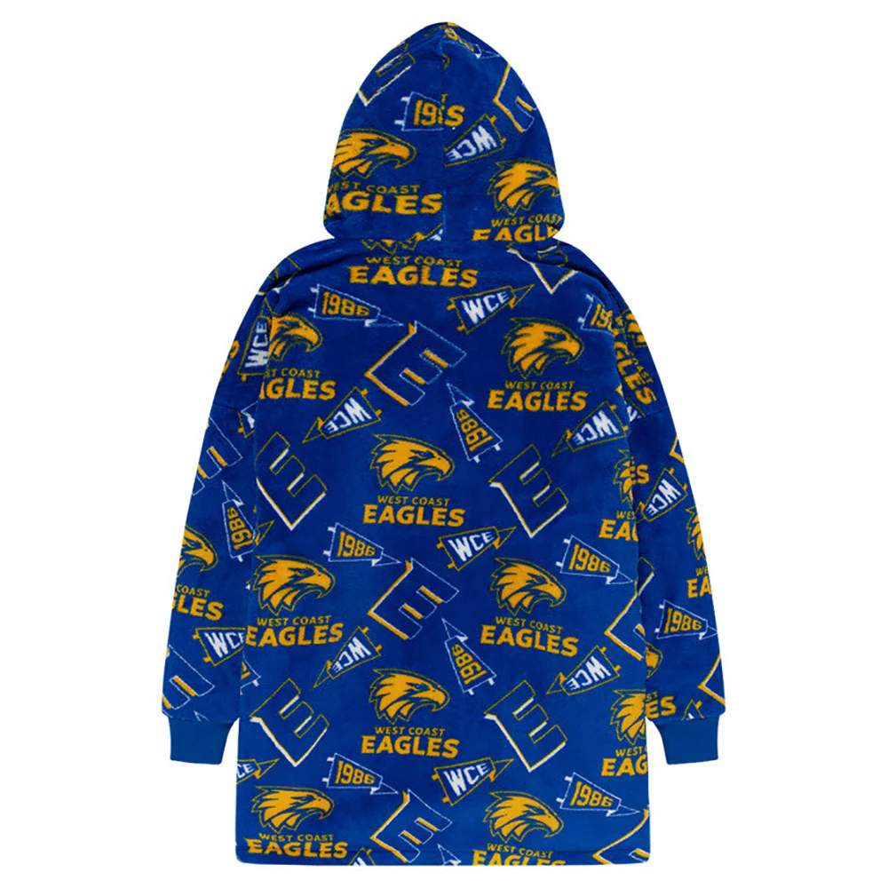 West Coast Eagles Adult Sherpie Oversized Fleece Hoodie - Image 2