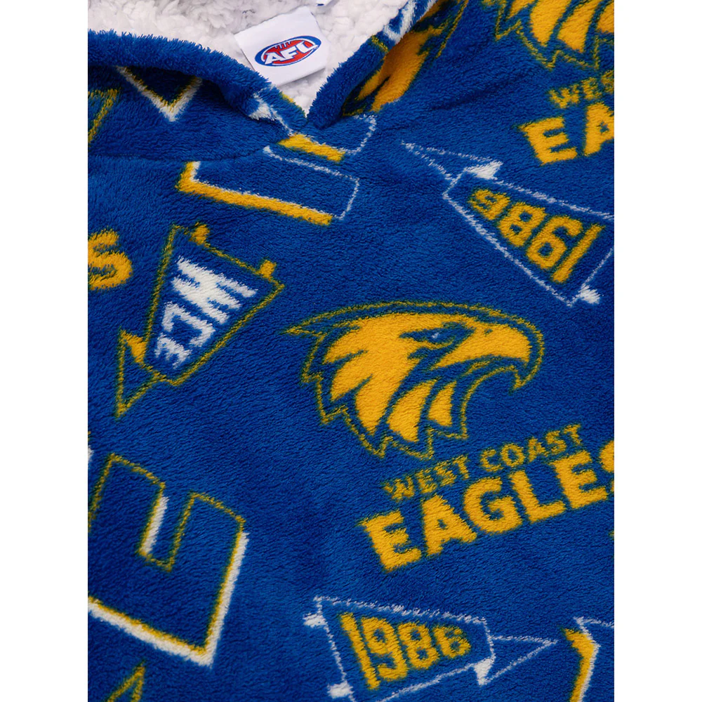 West Coast Eagles Adult Sherpie Oversized Fleece Hoodie - Image 3