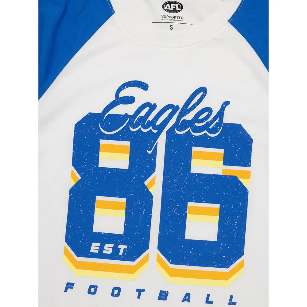 West Coast Eagles 2-Tone Womens Raglan Tee - Image 3