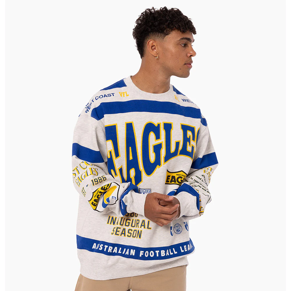 West Coast Eagles Mitchell & Ness Team Crew Fleece