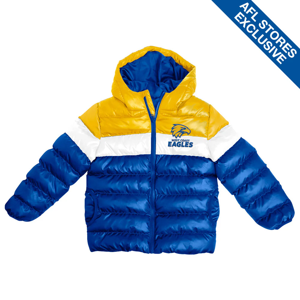 West Coast Eagles Youth Puffer Jacket