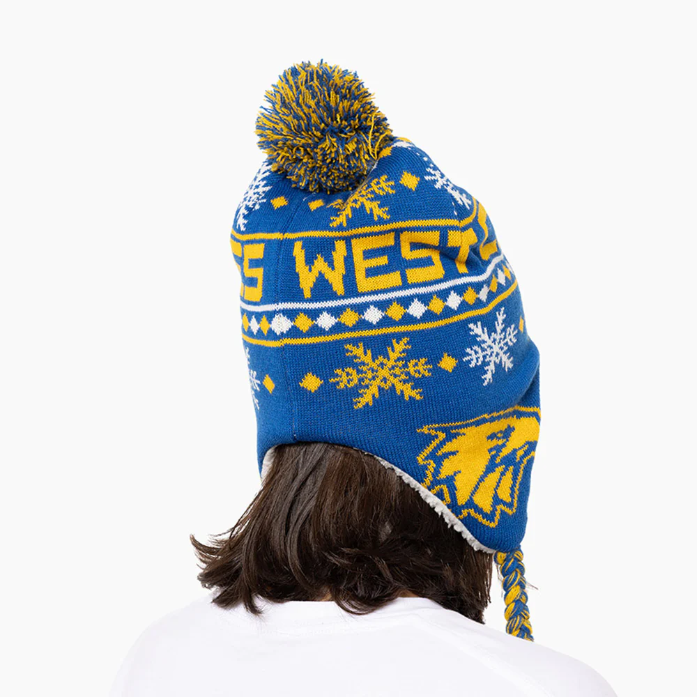 West Coast Eagles Adult Snowflake Beanie - Image 2